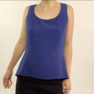 Rag & Bone Sleeveless Peplum Top. Hi-Lo with Pleated Tail. Rich Blue. Size 6.